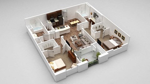 a floor plan of a house with a bedroom and a living room